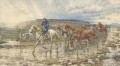 Mauvais temps dans le Campagna romain Enrico Coleman cheval